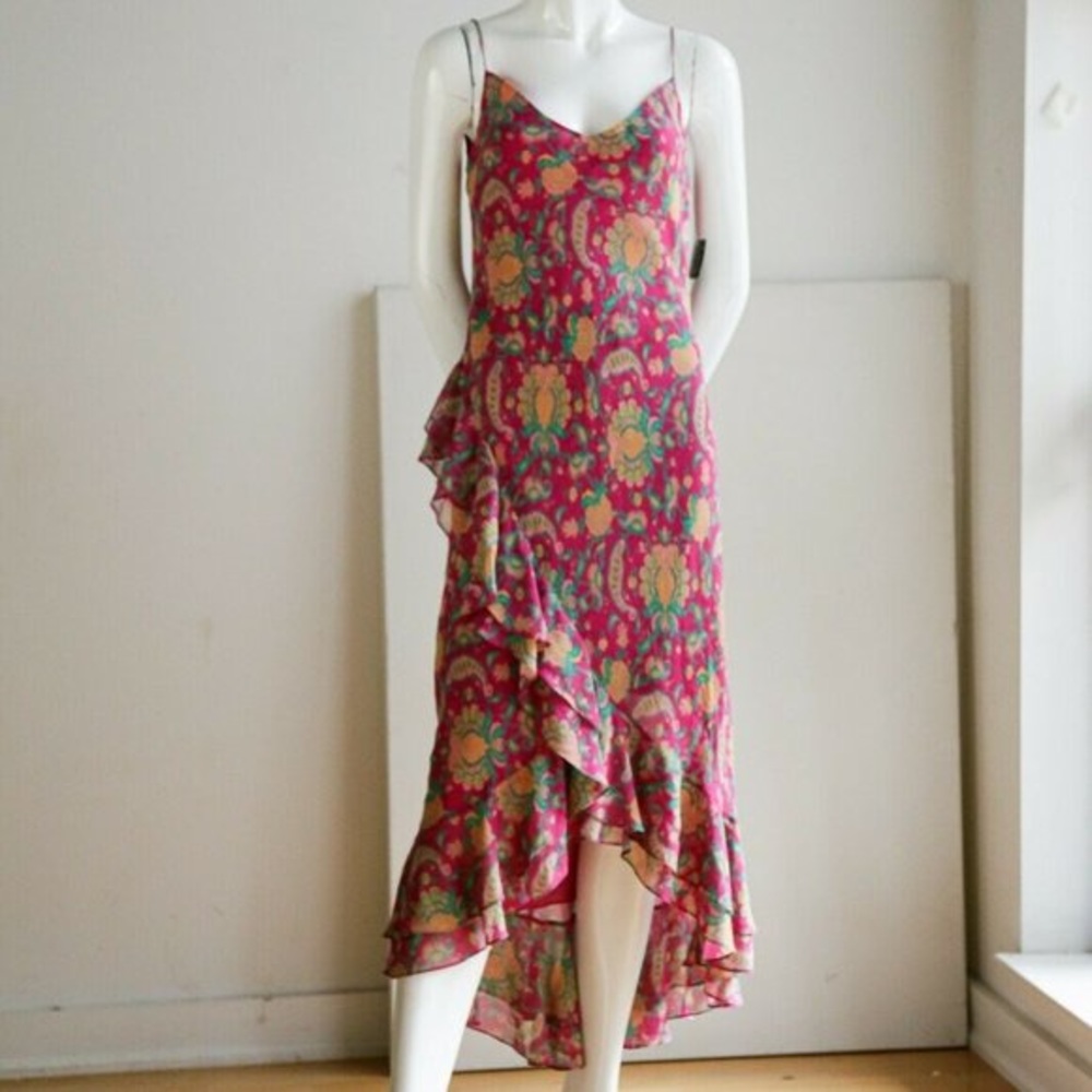 Pink floral dress by Lauren Ralph Lauren.